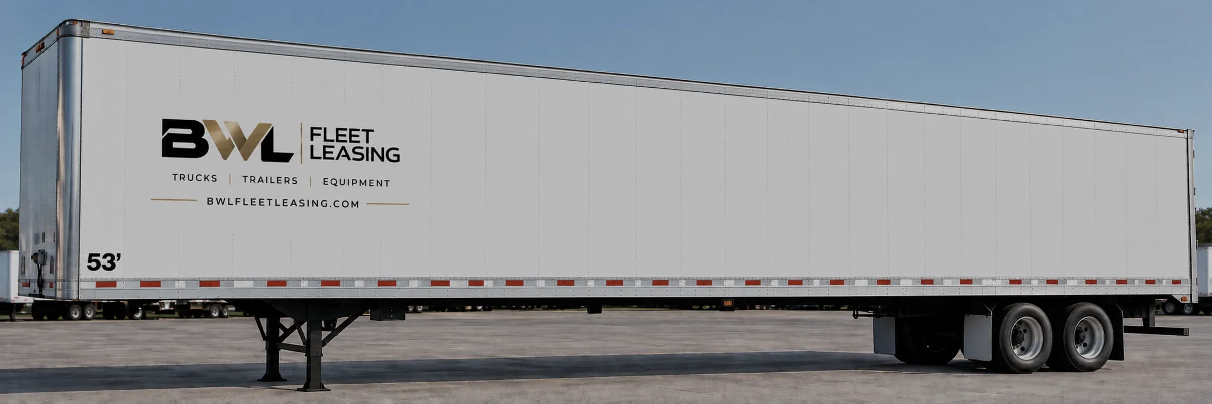 BWL Fleet Leasing 53-foot dry van trailer parked in a fleet yard